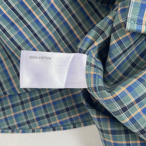 Duluth Trading Co Men’s Green Blue Plaid Cotton Casual Button Down Shirt Large - Picture 14 of 14